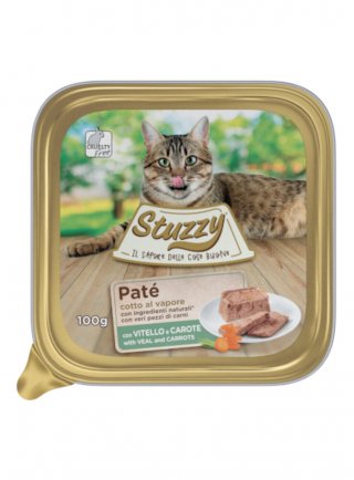 COD.1031806 STUZZY CAT PATE VITELLO CAROTE 100g Vaschetta