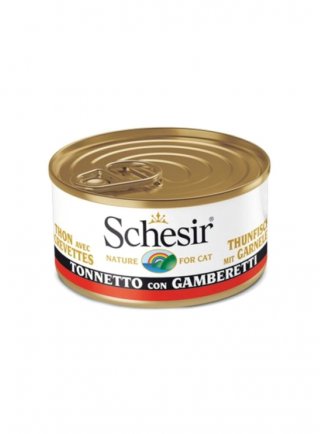 COD.1074013 SCHESIR CAT TONNO GAMBERETTI 85g