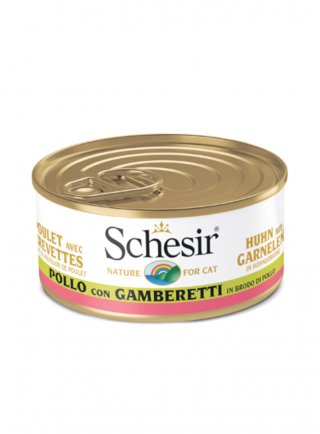 SCHESIR CAT FILETTI POLLO E GAMBERETTI BRODO 70g