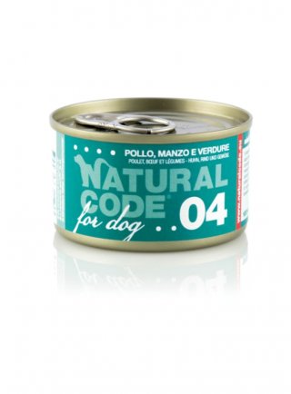 CODE 04 POLLO, MANZO E VERDURE 90g - DOG