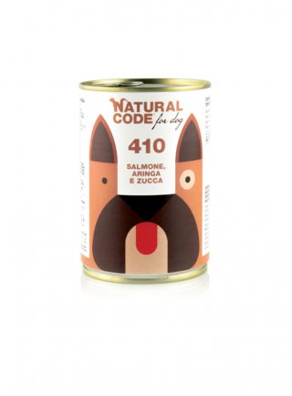 CODE DOG 410 SALMONE, ARINGA E ZUCCA Lattina 400g