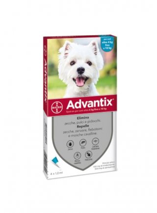 Advantix Spot On per cani 4 - 10 kg 4 pip. 1,0 ml