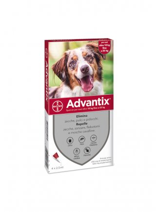Advantix Spot On per cani 10 - 25 kg 4 pip. 2,5 ml