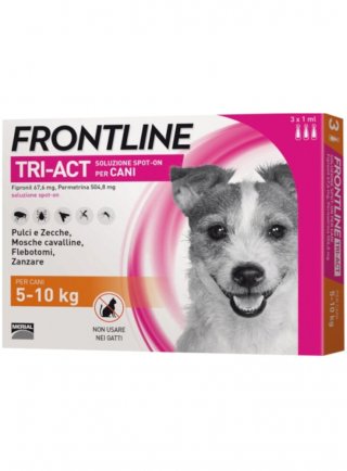 FRONTLINE TRI-ACT Spot-on Cani Piccoli Tg.S 5-10Kg 3pip