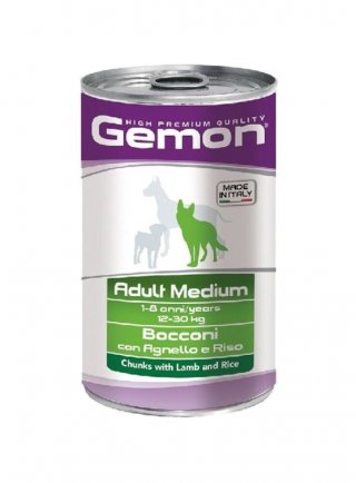Gemon Adult Medium bocconi con agnello e riso 1250gr - cane