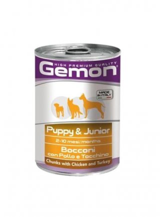 Gemon Junior All Breeds bocconi con pollo e tacchino 415g - cane