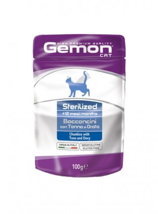 Gemon Sterilised bocconcini Tonno e Orata busta 100g - gatto