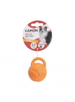 Gioco Cane in GOMMA c/Squeaker PALLA con MANIGLIA 6,5cm (AD0002/A)