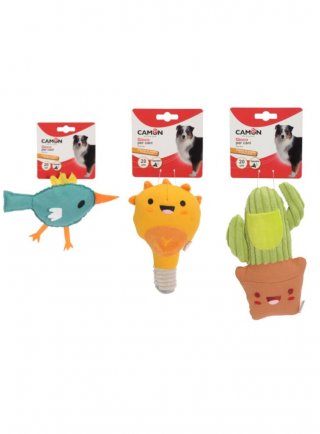 GIOCO CANE - Uccellino, Cactus, Lampadina (3 soggetti) c/Squeaker (AH4013)