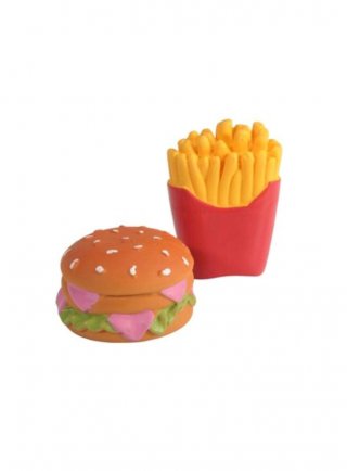 Gioco Latex c/Squeaker - Burger & Chips 6cm (AH209/U)
