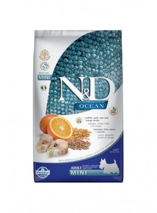 N&D Fblu Ocean Canine - Merluzzo & Farro & Avena & Arancia Adult Mini