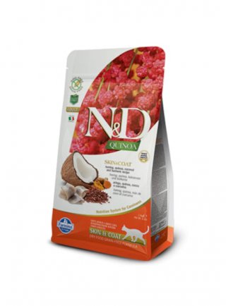 N&D FR QUINOA feline - SKIN &COAT ARINGA & COCCO & CURCUMA ADULT 1,5kg