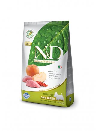 N&D FV PRIME GRAIN FREE canine - CINGHIALE & MELA ADULT MINI 2,5kg