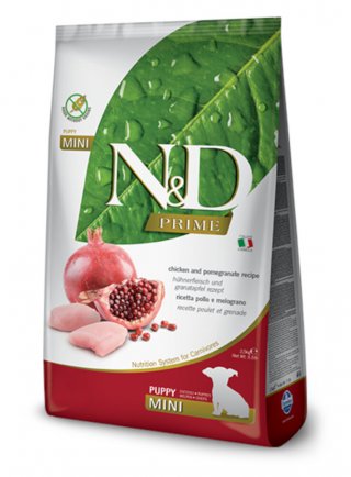 N&D FV PRIME GRAIN FREE canine - POLLO & MELOGRANO PUPPY MINI 2,5kg