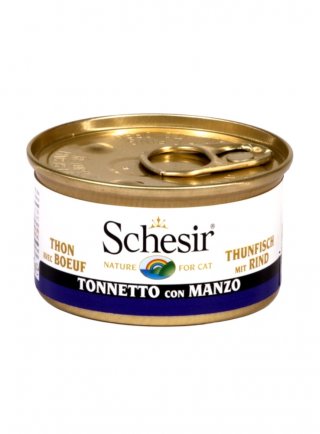 COD. 1064189 SCHESIR CAT TONNO MANZO MULTIPACK 6x 85g Lattina