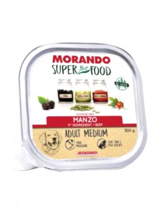 MORANDO ADULT MEDIUM patè MANZO 300g Superfood - cane