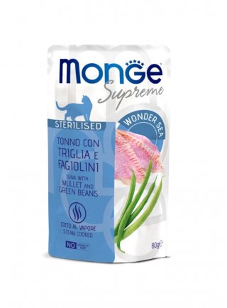 Monge SUPREME STERIL Tonno Triglia Fagiolini buste 80g - gatto