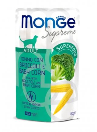 Monge SUPREME ADULT Tonno Broccoli Mais buste 80g - gatto