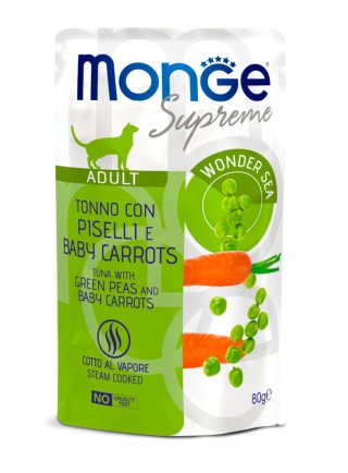 Monge SUPREME ADULT Tonno Piselli Carote buste 80g - gatto