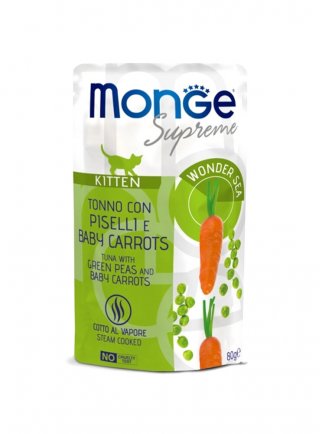 Monge SUPREME KITTEN Tonno Piselli Carote buste 80g - gatto