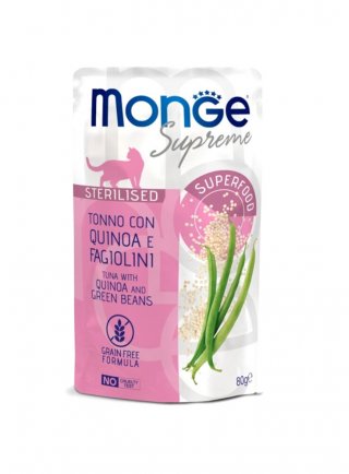 Monge SUPREME STERIL Tonno Quinoa Fagiolini buste 80g - gatto