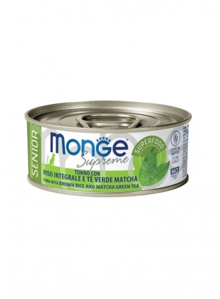 Monge SUPREME SENIOR Tonno Riso Matcha Tè lattina 80g - gatto