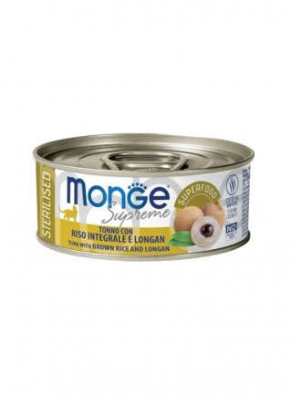 Monge SUPREME STERIL Tonno Riso Longan lattina 80g - gatto