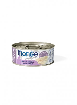 Monge SUPREME STERIL Tonno Spigola lattina 80g - gatto