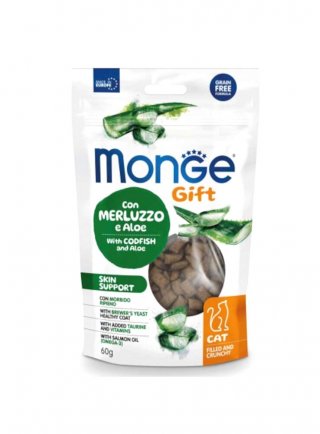 Monge GIFT CRUNCHY Skin Merluzzo e aloe 60g - gatto