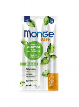 Monge GIFT SOFT STICKS Sterilised Anatra e melissa 15g - gatto