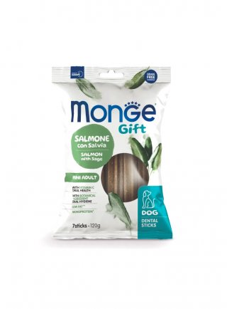 Monge GIFT DENTAL STICKS mini Salmone e salvia 120g - cane