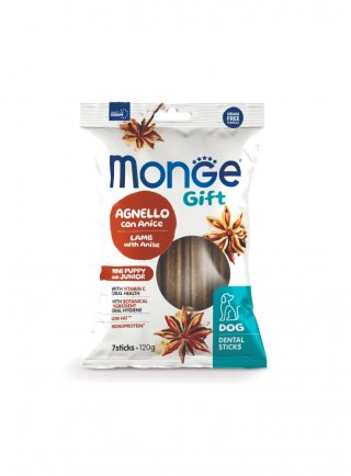 Monge GIFT DENTAL STICKS Puppy mini Agnello con anice 120g - cane