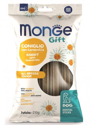 Monge GIFT DENTAL All breeds Senior Coniglio Camomilla 210g - cane