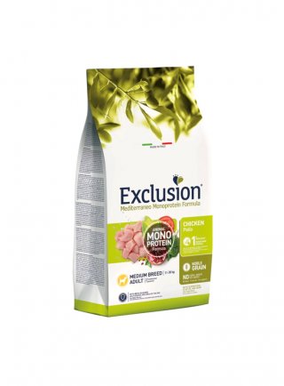 EXCLUSION MONOPROTEIN DOG ADULT CHICKEN MEDIUM 3kg