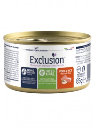 EXCLUSION DIET CAT INTESTINAL PORK & RICE 85g wet