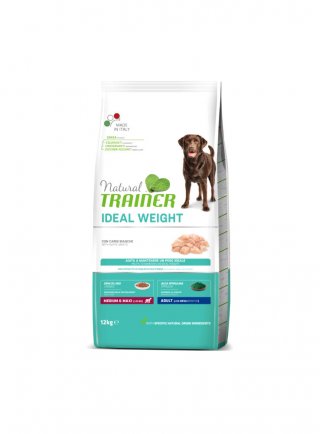 TRAINER NATURAL DOG WEIGHT CARE M/M 12KG CARNI BIANCHE