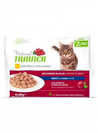 PROMO - TRAINER NAatural Cat FLOW PACK 4x 85g CON POLLO