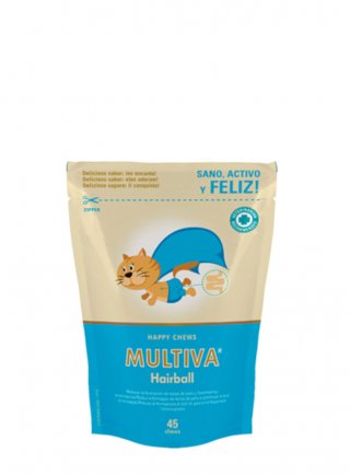 MULTIVA Hairball 45 Chews - cats - in esaurim.