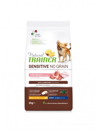 PROMO - TRAINER Natural DOG SMALL&TOY 2Kg Maiale e patate No Grain - in esauirm.