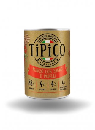 TIPICO PIEMONTE MANZO FARRO PISELLI 400g - CANE