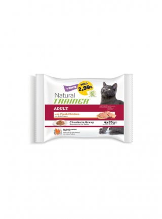 TRAINER NATURAL Cat Flow Pack 4x 85g con POLLO - in esaurim. (NEW 28700) TRAINER NATURAL Cat Flow Pack 4x 85g con POLLO - in esaurim. (NEW 28700)